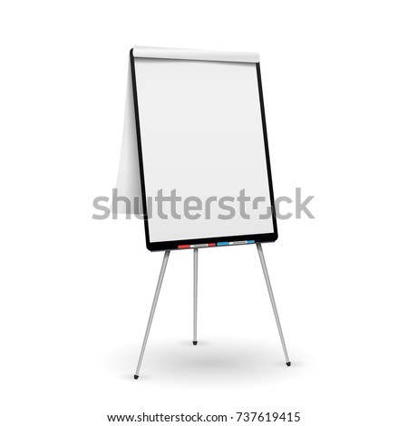 Flip Chart Vector. Office Whiteboard For Business Training. Isolated Illustration
