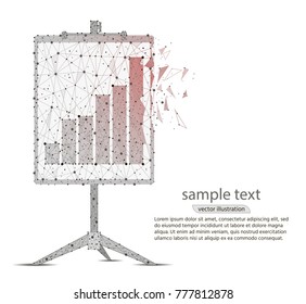 flip chart.business concept. abstract polygonal image mash line and point. Digital graphics.place for text. vector illustration
