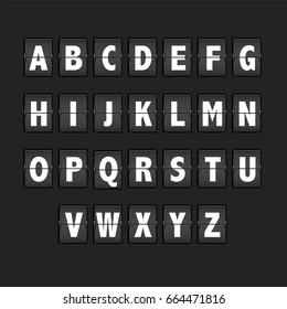 Flip clock alphabet vector style