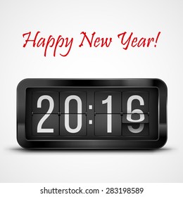 Flip clock as counter for 2015-2016 new year countdown. Vector illustration