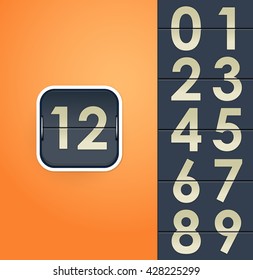 flip clock icon with numbers