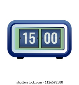 Flip clock minimalist design flat vector illustration poster