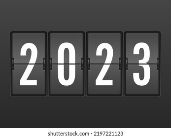 Flip clock new 2023. Vector illustration.
