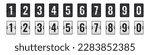 Flip clock number set. Countdown numbers flip counter set. Retro style flip clock. 