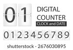 Flip clock numbers.Alarm timer. Retro countdown animation, mechanical scoreboard number and numeric counter flips.
