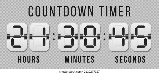 Flip clock showing how much time: hours, minutes and seconds.