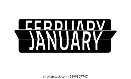 Flip Clock Showing month change January to February