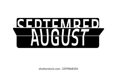 Flip Clock Showing month change August to September