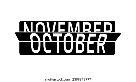 Flip Clock Showing month change October to November