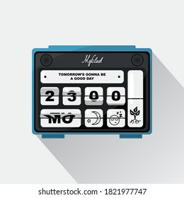 Flip clock template. Old-fashioned clock with a dashboard. Clock design with a countdown.