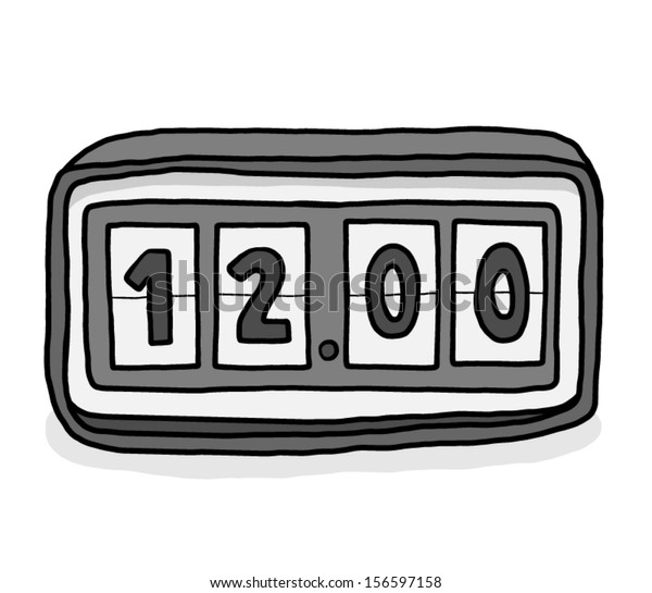 Flip Clock Twelve O Clock Cartoon Stock Vector Royalty Free 156597158