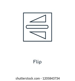 Flip concept line icon. Linear Flip concept outline symbol design. This simple element illustration can be used for web and mobile UI/UX.