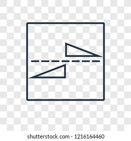 Flip concept vector linear icon isolated on transparent background, Flip concept transparency concept in outline style