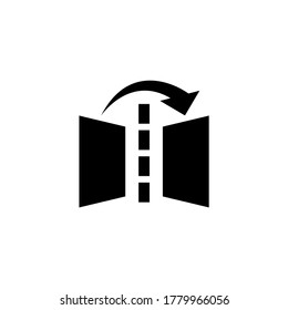 Flip or Copy Image, Scoreboard Terminal. Flat Vector Icon illustration. Simple black symbol on white background. Flip or Copy Image, Scoreboard sign design template for web and mobile UI element