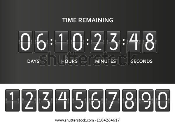 カウントダウンクロックカウンタータイマーを反転します 残りの時間は 日 時 分 秒のスコアボードを使用して ボードの下にカウントされます 構図 ページ テンプレートの下ベクターイラスト のベクター画像素材 ロイヤリティフリー