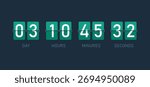 Flip countdown clock timer counter. upcoming event template with days, hours, minutes and seconds. time remaining count down flip board