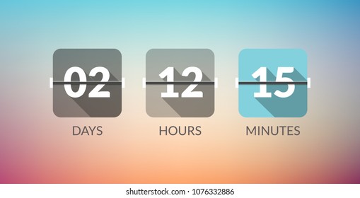 Flip Countdown Timer Vector Clock Counter. Flat Count Down Day Vector Business Sign.