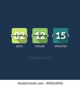 Flip Countdown Timer Vector Clock Counter. Flat Count Down Day Vector Business Sign