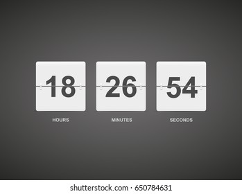 Flip Countdown timer vector clock counter. Flat count down day vector business sign
