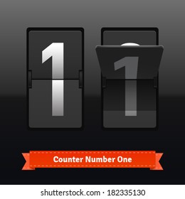 Flip Counter Template For Number One. Highly Editable EPS10 Interface Elements.