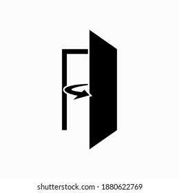 Flip Door Icon. Interior Element Symbol - Vector.