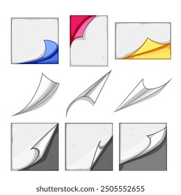 flip effect set cartoon. motion graphics, rotate book, illusion perspective flip effect sign. isolated symbol vector illustration