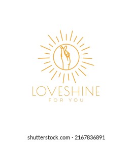 flip finger heart logo design vector graphic symbol icon illustration creative idea