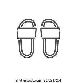 Flip Flog Outline Icon - Summer Season Icon Vector Illustration