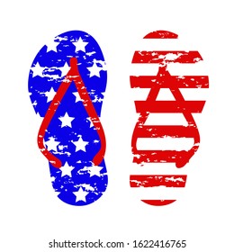 Flip flop American Flag Grunge Independence day