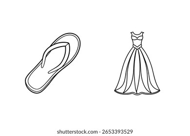 Flip flop e bola vestido sandália sapato