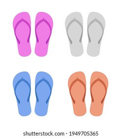 flip flop beach shoes sandals icon isolated on white background