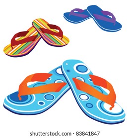 flip flop for beach vector illustration