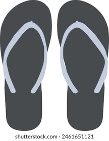 Flip Flop Black Slippers, flip flops vector, casual wear slipper, simple slipper design, Black flip flops, footwear design