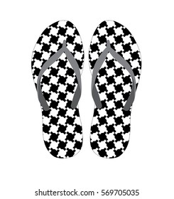 flip flop black and white isolated icon design, vector illustration graphic