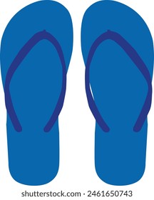 Flip Flop Zapatillas azules, chanclas Vector, zapatilla de desgaste casual, diseño simple de la zapatilla, chanclas azules, diseño de calzado