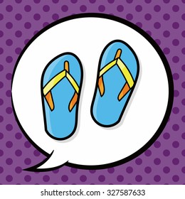 flip flop color doodle, speech bubble