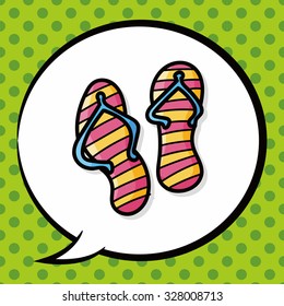 flip flop color doodle, speech bubble