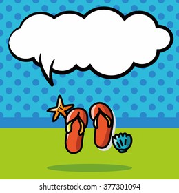 flip flop color doodle, speech bubble