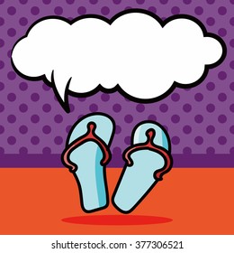flip flop color doodle, speech bubble