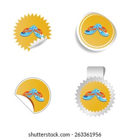 flip flop color sticker vector