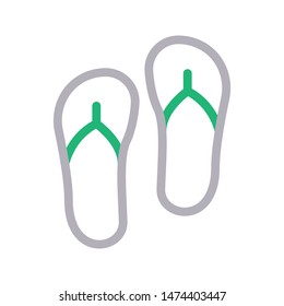 flip flop colour line vector icon