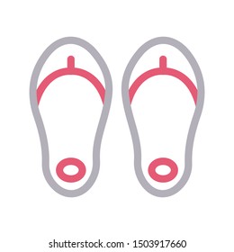 flip flop colour line vector icon
