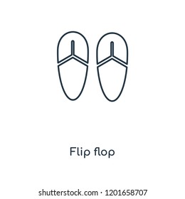 Flip flop concept line icon. Linear Flip flop concept outline symbol design. This simple element illustration can be used for web and mobile UI/UX.
