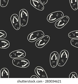 Flip flop doodle seamless pattern background