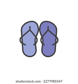 Icono de contorno rellenado de volteo, signo de vector de línea, pictograma colorido lineal aislado en blanco. Símbolo, ilustración del logotipo. Gráficos vectoriales