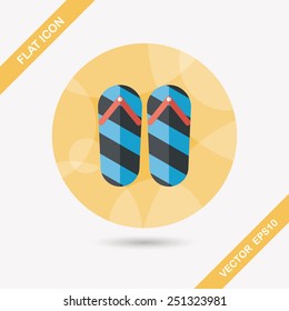 flip flop flat icon with long shadow,eps10