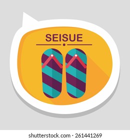 flip flop flat icon with long shadow,eps10