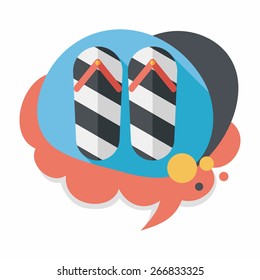 flip flop flat icon with long shadow,eps10