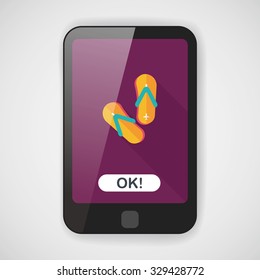 flip flop flat icon with long shadow