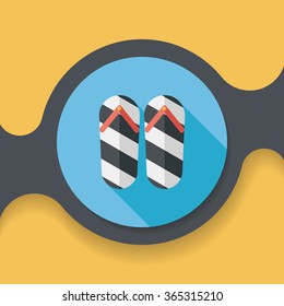 flip flop flat icon with long shadow,eps10
